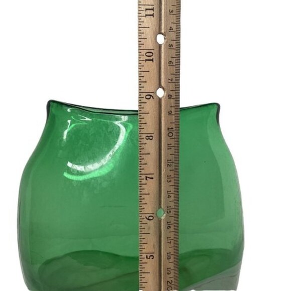 Crate and Barrel IDRA 10” Green Glass Vase Made In Poland Christmas Gift - Picture 4 of 5